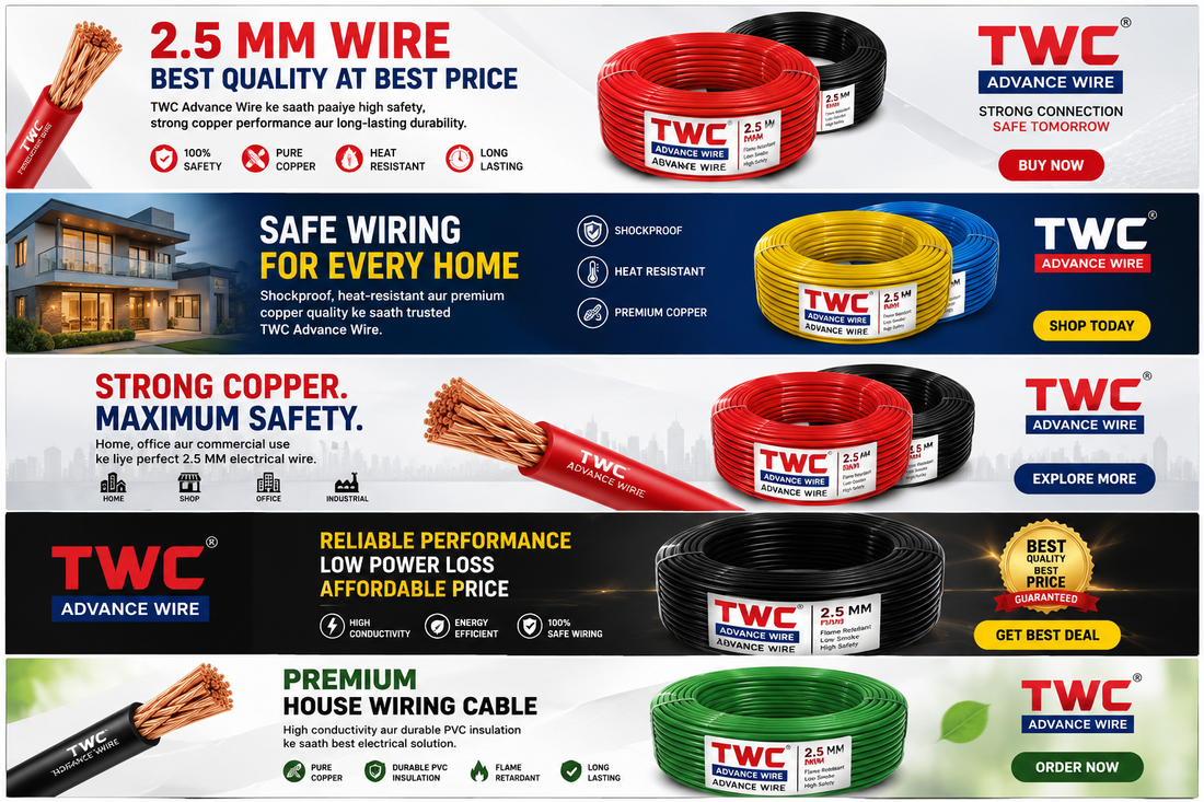 Buy 2.5 MM Wire - Best Quality TWC Advance Wire for Safe House & Commercial Wiring