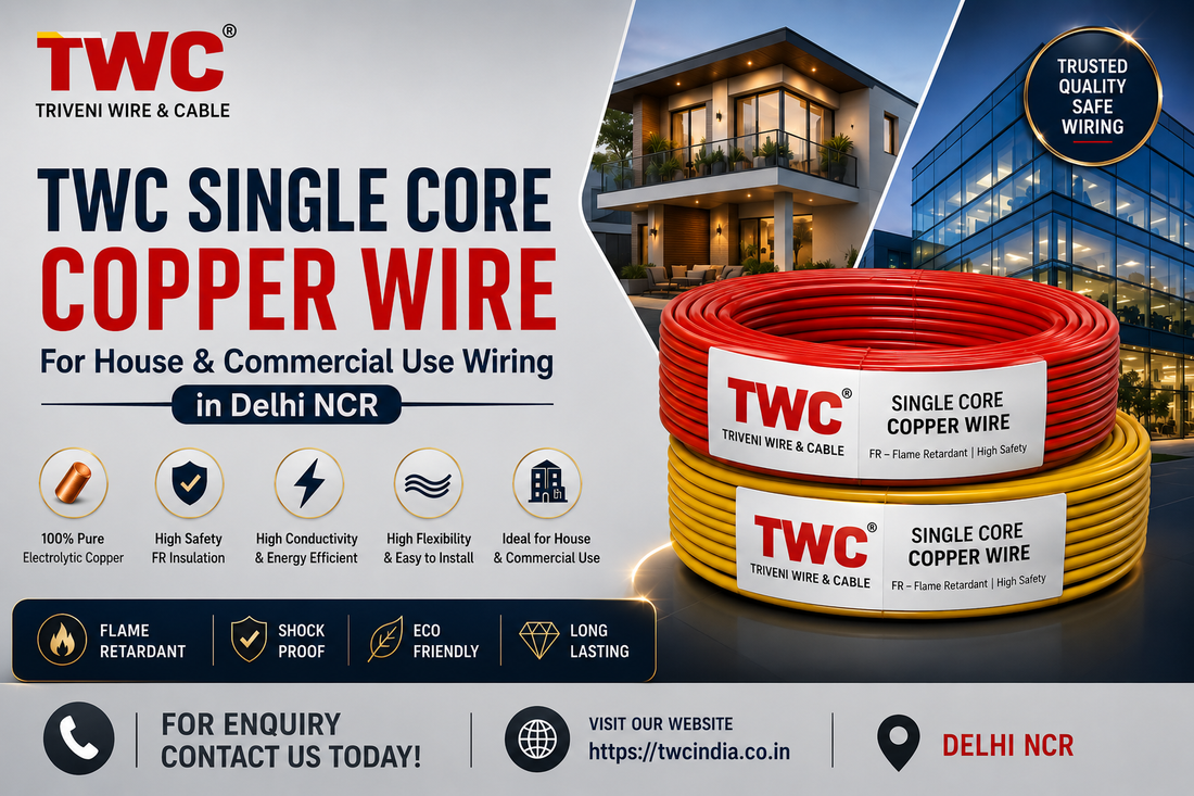 TWC Single Core Copper Wire for House & Commercial Wiring in Delhi NCR | High-Quality Electrical Cables