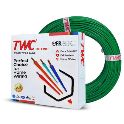 TWC 2.5 Sqmm Active Single Core Copper Electrical Wire | FR Insulated | 1100V | IS 694 Certified