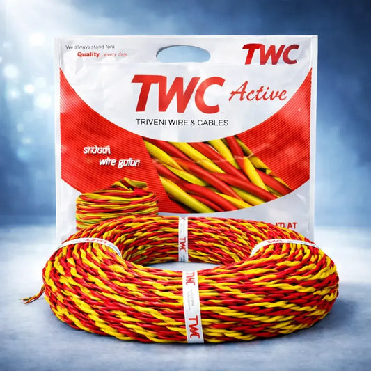 TWC Active Flexible Double Core Electrical Wire |Assorted, 90 Meter | F04 14/76