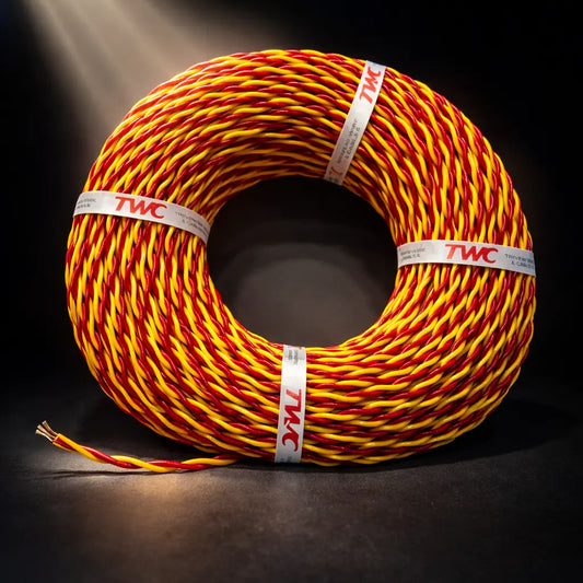 TWC 2.5 sqmm flexible double core copper electrical wire 90 meter