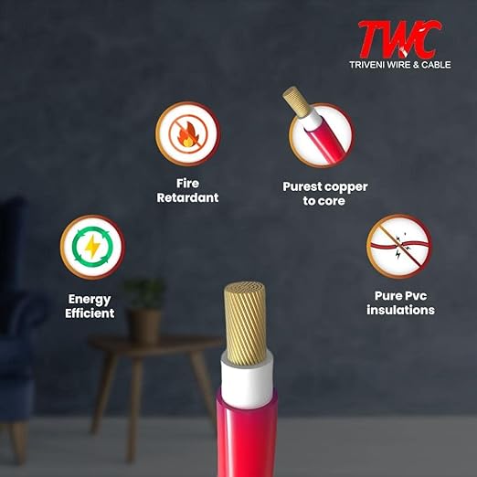 TWC 2.5 Sqmm Active Single Core Copper Electrical Wire | FR Insulated | 1100V | IS 694 Certified