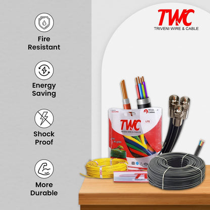 TWC 2.5 Sqmm Active Single Core Copper Electrical Wire | FR Insulated | 1100V | IS 694 Certified