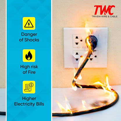 TWC 2.5 Sqmm Active Single Core Copper Electrical Wire | FR Insulated | 1100V | IS 694 Certified